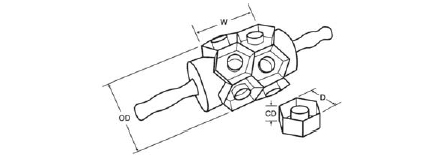 Moline Junior Rotary Hex Donut Cutters