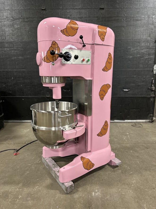 Rebuilt Hobart H-600T 60-quart mixer with bowl and attachments